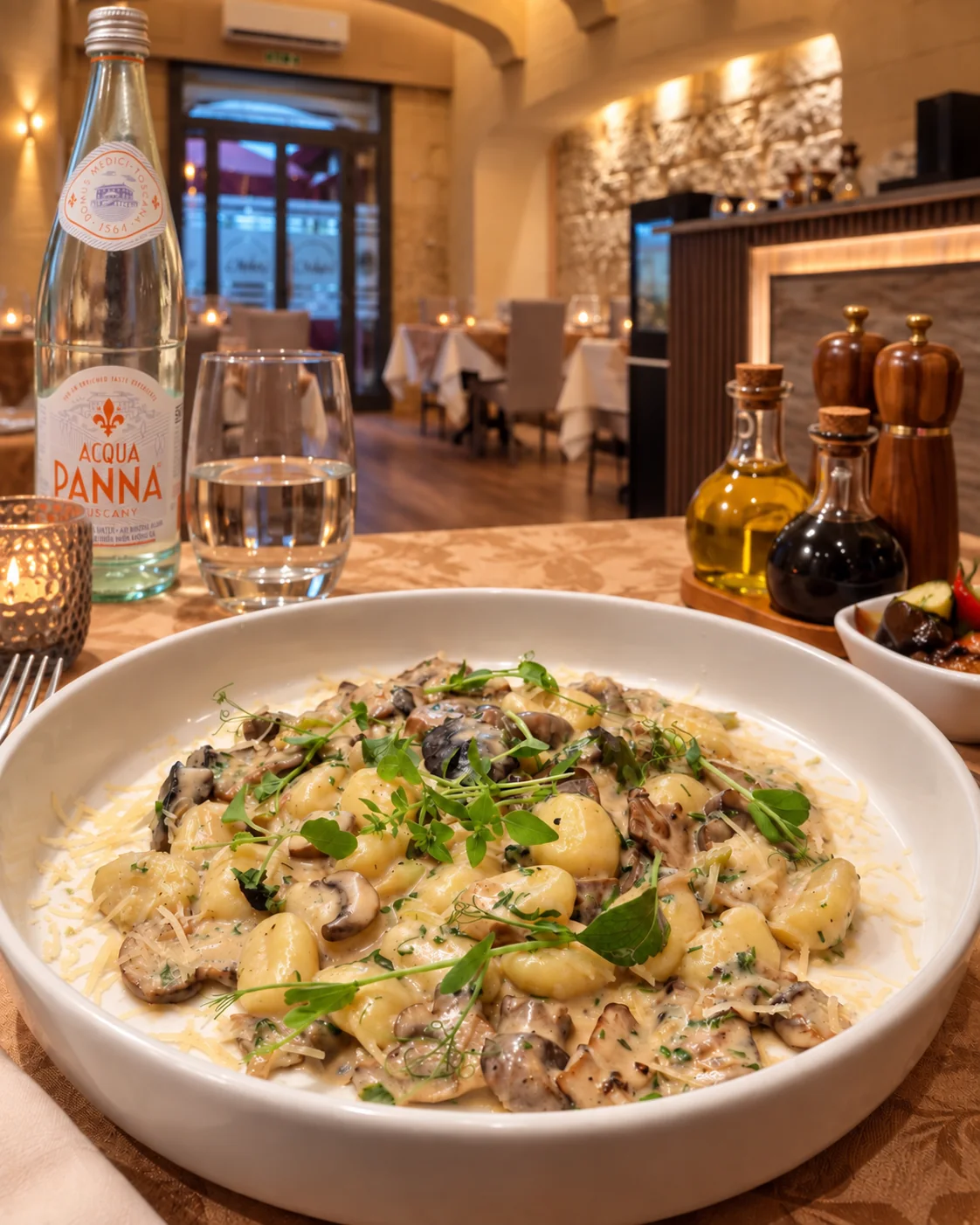 Creamy mushroom gnocchi at L’Arkati